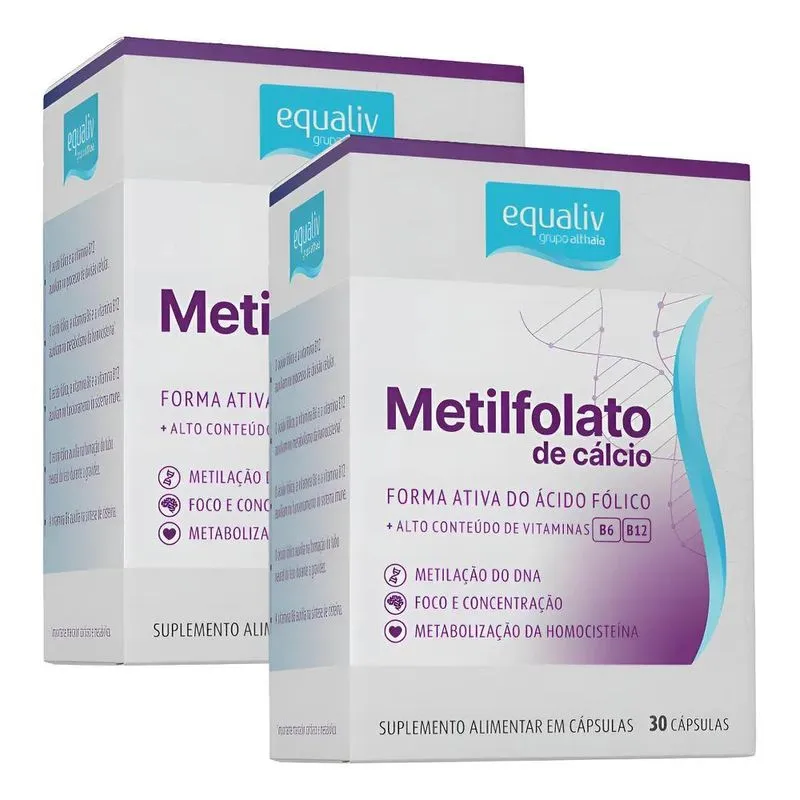 2x Metilfolato De Cálcio + B6 E B12 Equaliv 30 Cápsulas