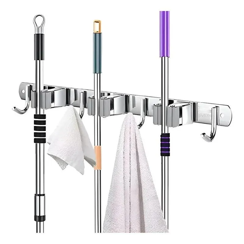 Suporte De Vassoura Parede - Inox - Unidade - 1 - 2.9 Cm - 3