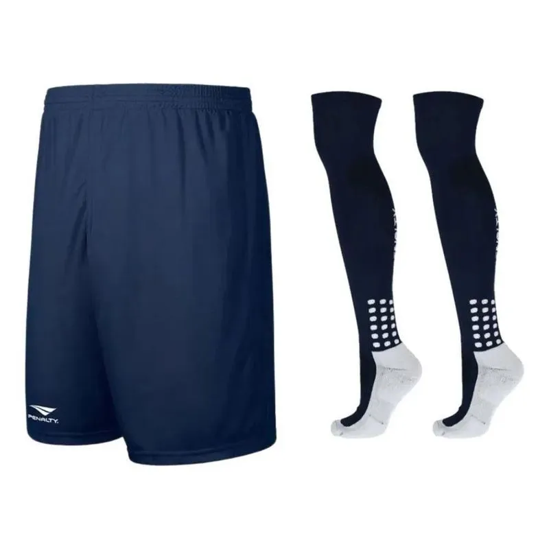 Kit Jogador Futebol Penalty Calça Preto - Branco G