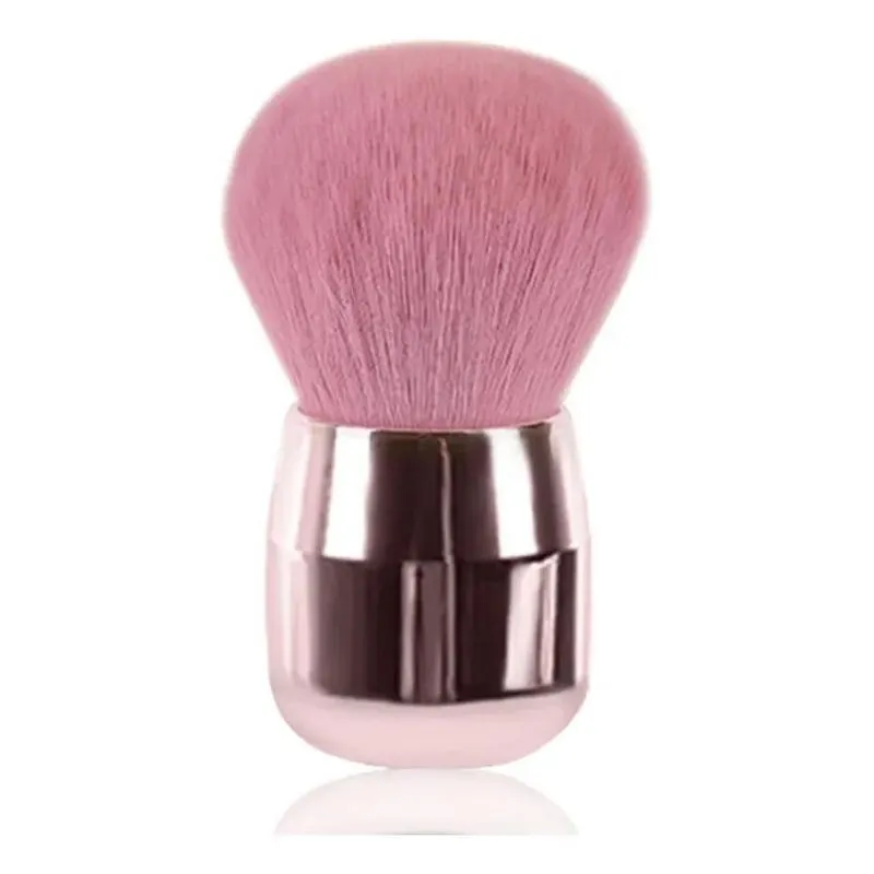5x Pincel Kabuki Rosa Macio Para Maquiagem Pó Blush Selar Ma