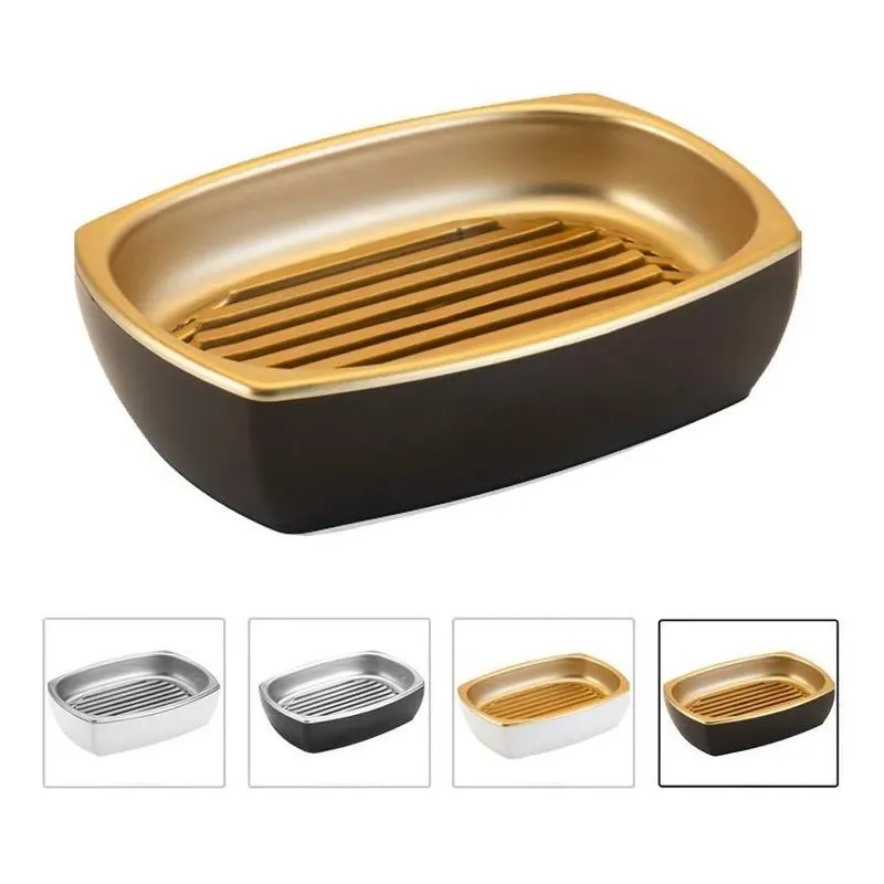 Saboneteira De Bancada Banheiro Lavabo Porta Sa Preto/dourad