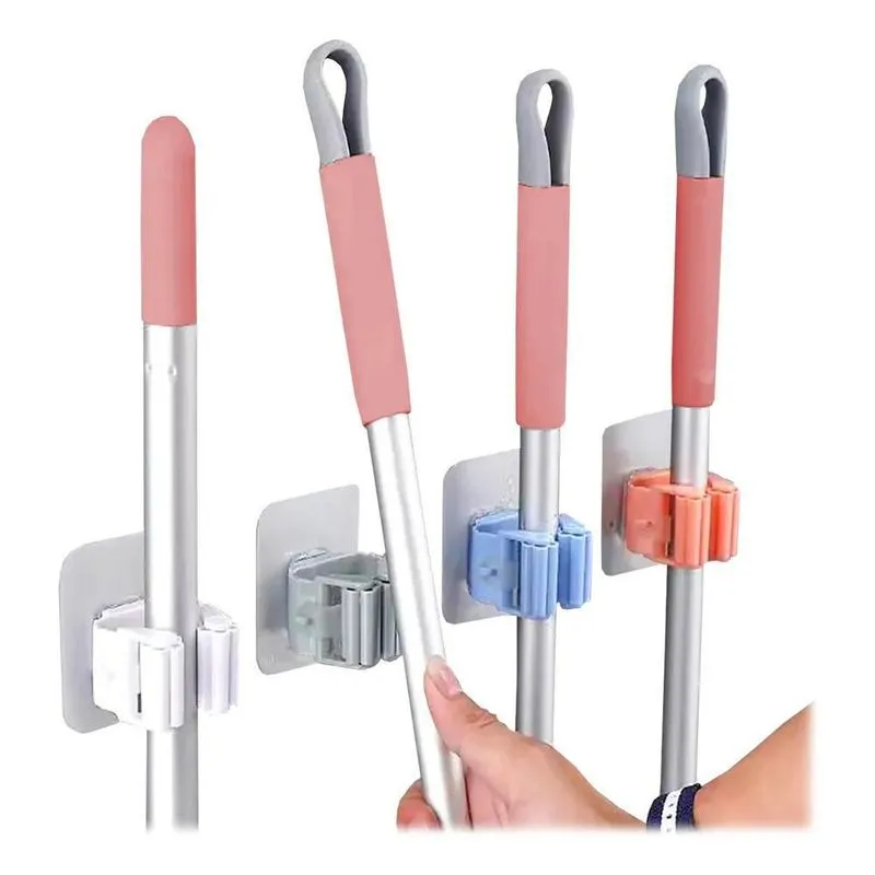 Suporte De Vassoura E Rodo Adesivo Kit 4 Unidades Resistente
