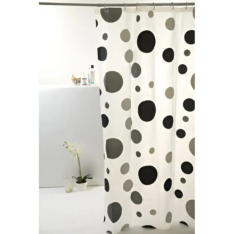 Cortina Box Para Banheiro Peva Bolas Pretas 180x160cm - Uzoo
