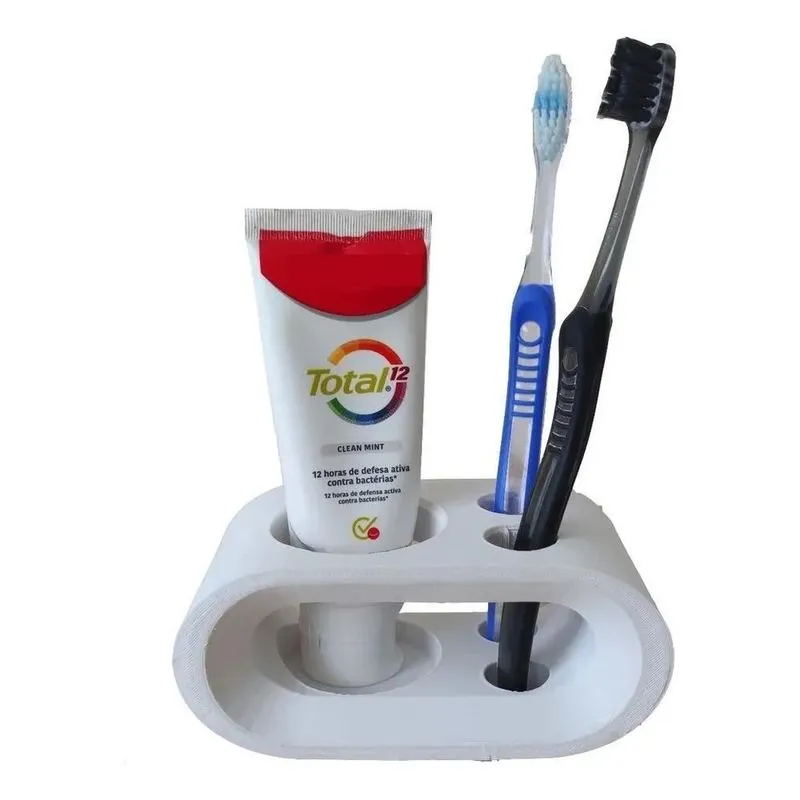 3x Suporte Escova De Dentes Para 2 Escovas E Creme Dental.