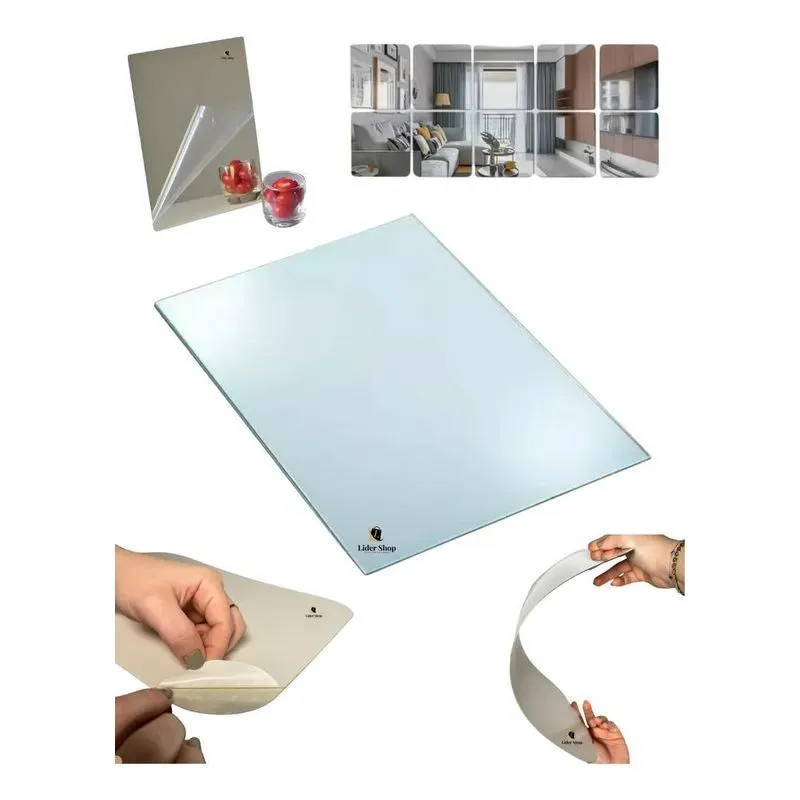 Folhas De Espelho Flexível Autoadesivas Adesivas Mirror