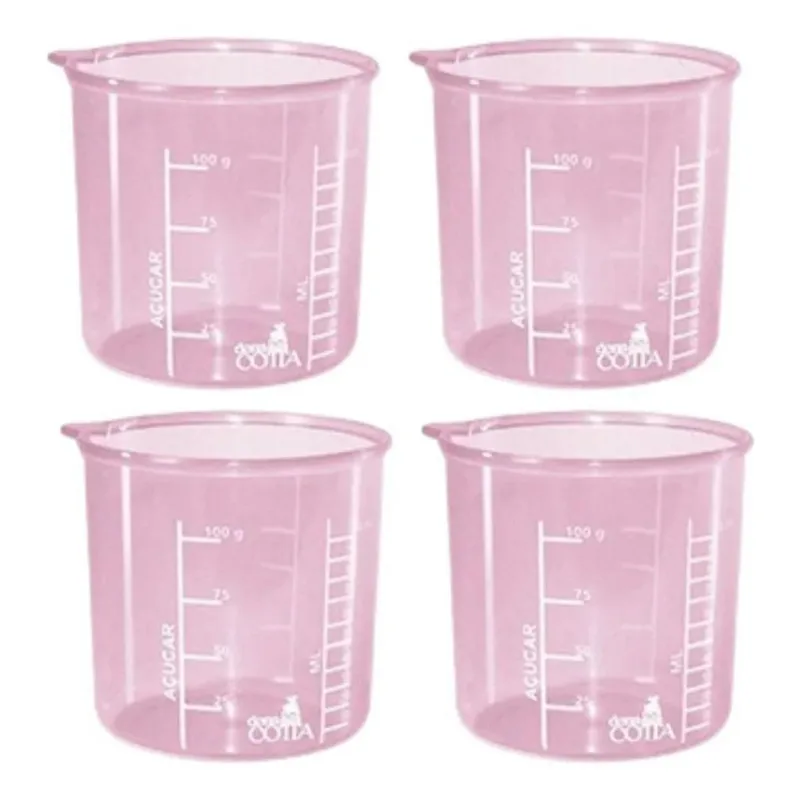 4 Copo Graduado 100ml Copo Medida Multiuso
