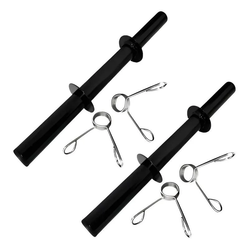 Par Barra Oca 40cm Halteres Com Presilhas Sem Anilha Preto