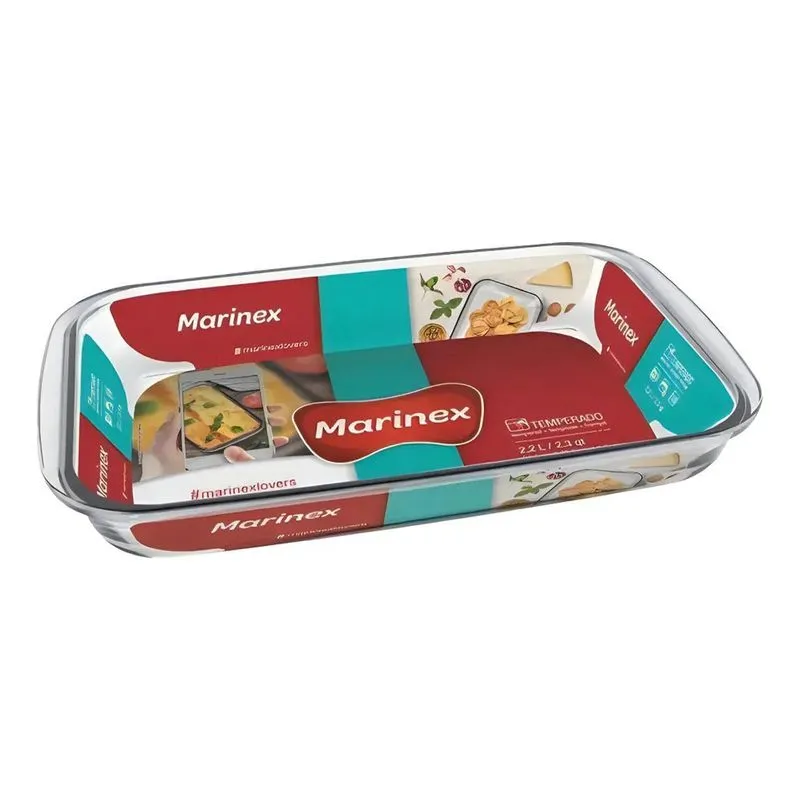 Travessa De Vidro Marinex Retangular Média 2,2 Litros Nadir