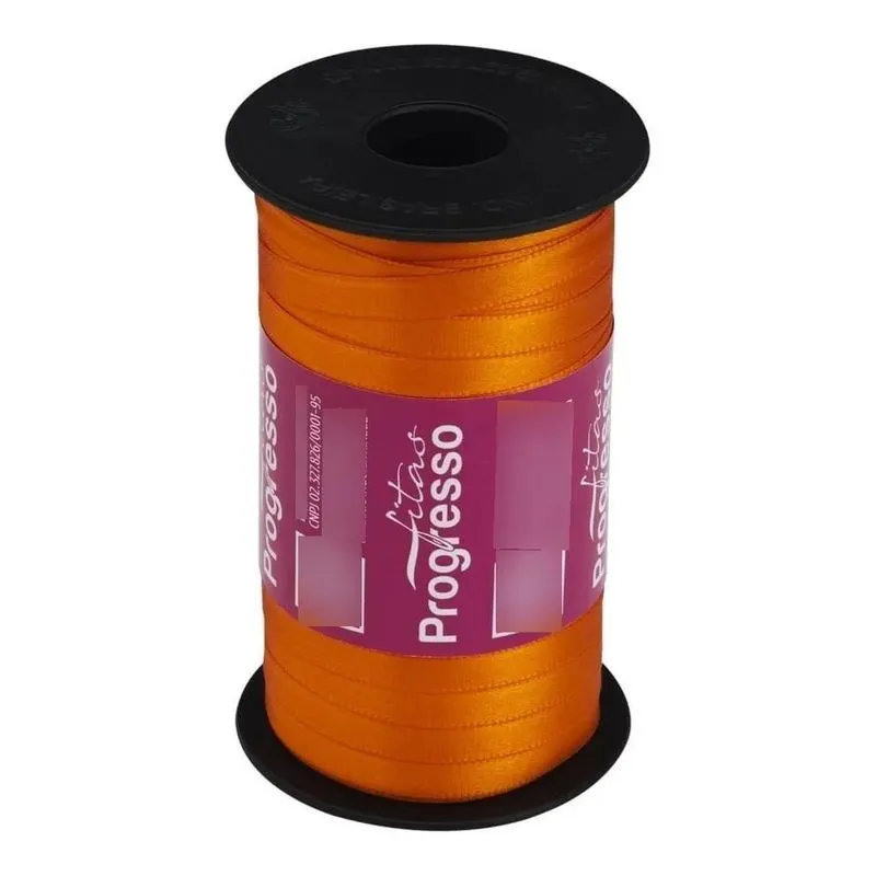 Fita De Cetim Progresso 7mm 100 Metros Vá 066 Laranja