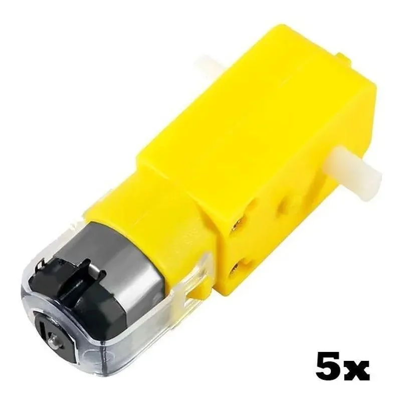 2x 5x Motor Dc 3-6v Caixa De Redução E Eixo Duplo Para Ardui