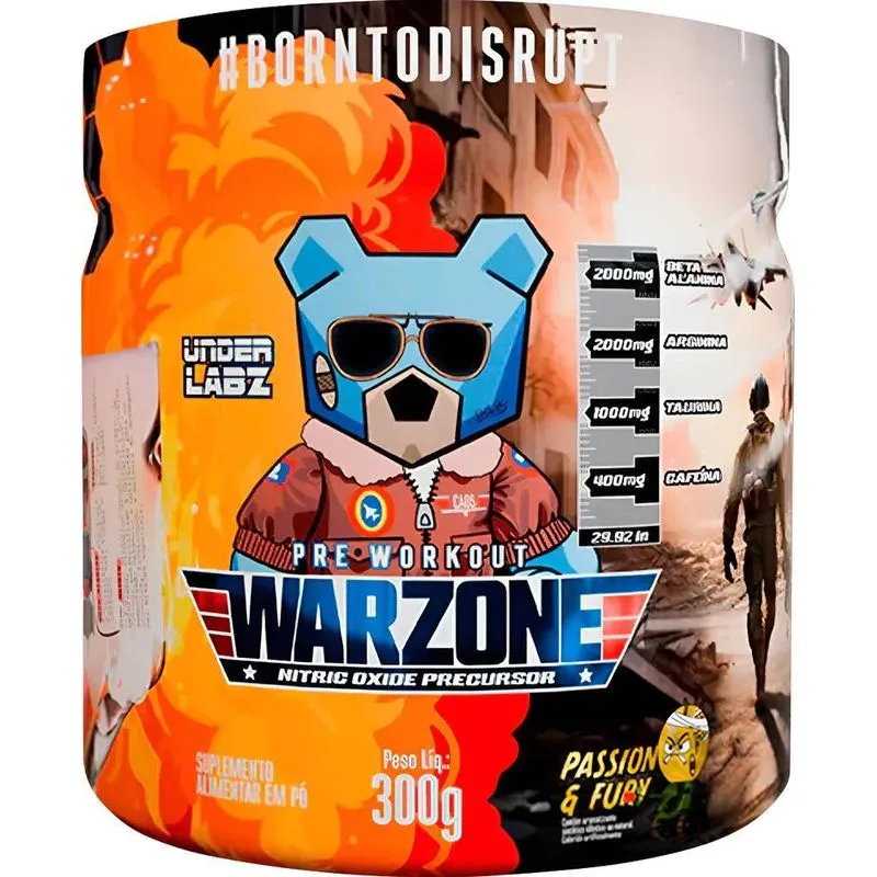 Warzone Under Labz Pré Treino Beta Alanina Taurina Cafeína S