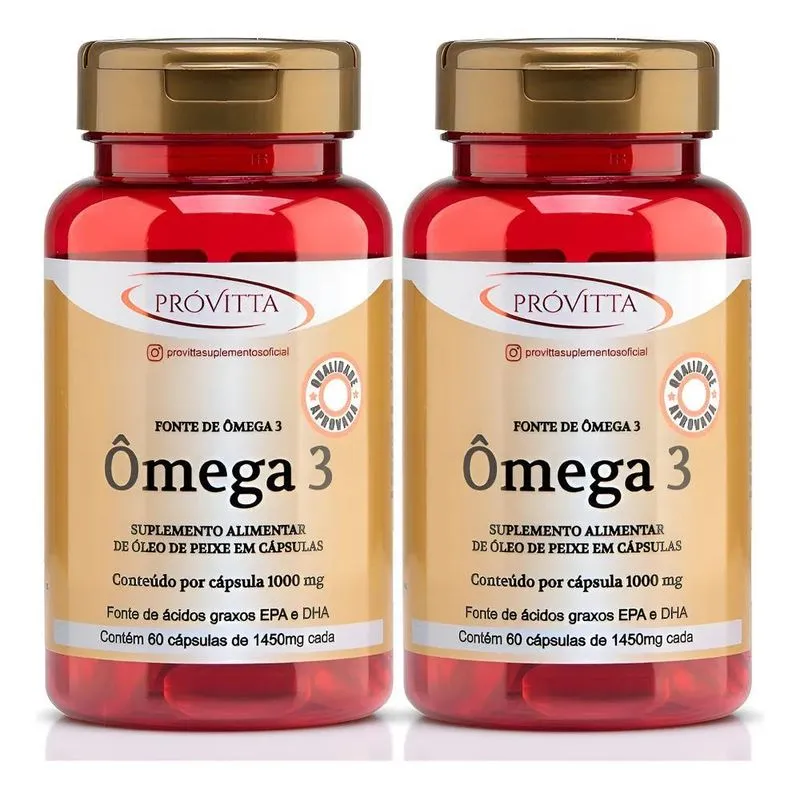 Kit 2 Ômega 3 1000mg Óleo De Peixe Epa 540 Dha 360 120 Cáps