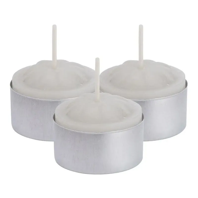 50 Velas Rechaud Brancas Suporte Aluminio Branco