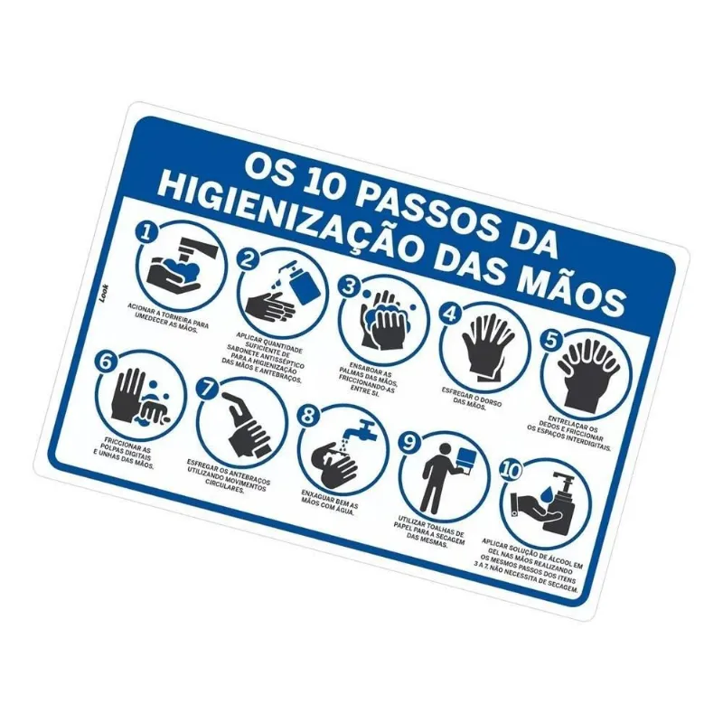 2x Placa Sinalização Para Higienização Higiene Lavar Mãos