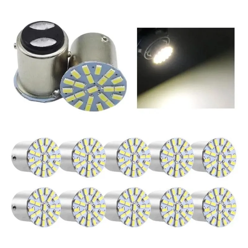 10x Kit 10 Lampada 22 Led Bay15d 2 Polo Cores 3014