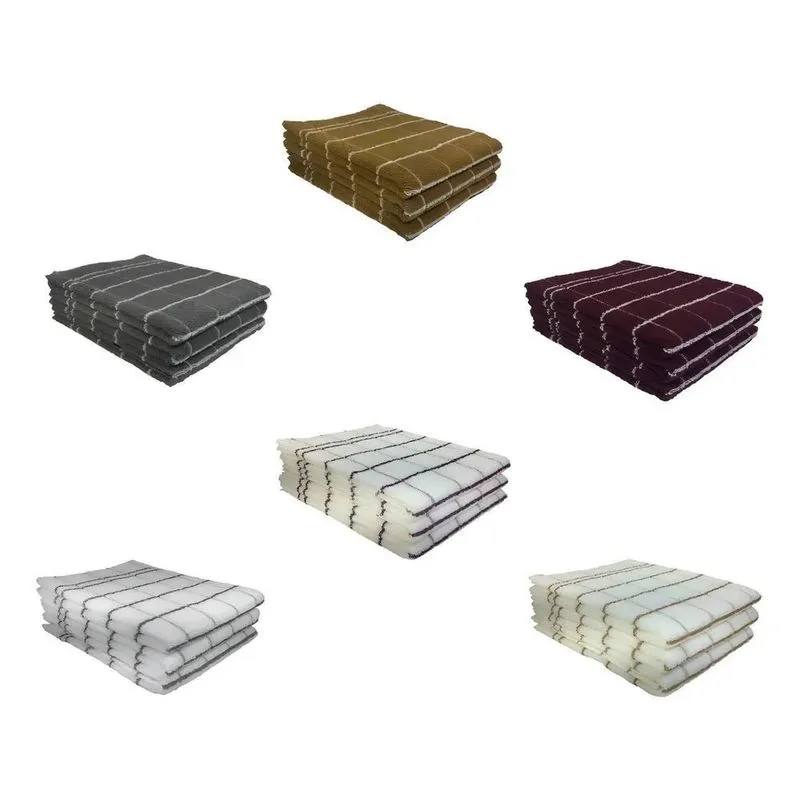 10x 6 Panos De Prato Atoalhado Teka Chef Colorido Para Pres