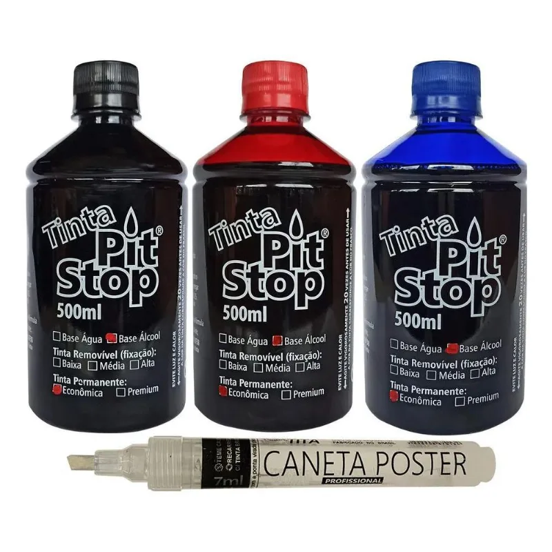 3x Tinta Permanente Para Escrita Em Cartaz 500ml