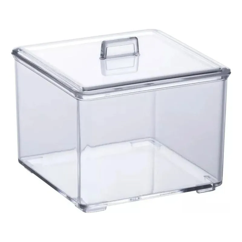 2x Porta Cotonete E Algodão Organizador Em Acrílico Luxo Cor