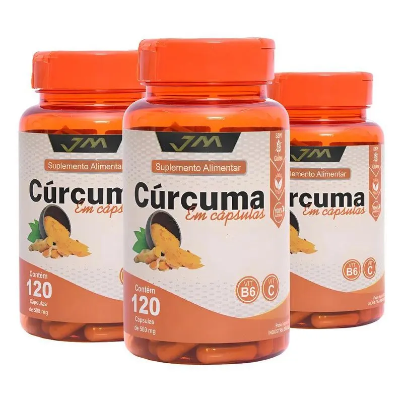 Curcuma Concentrada 360 Capsulas (3 Potes) Sem Sa
