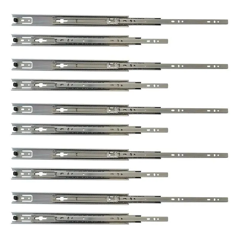 5x Kit 10 Corrediça Telescópica 30cm Para Gaveta Trilho 5 Pa