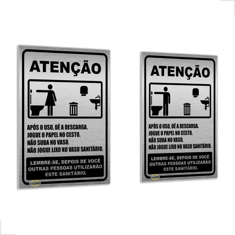 3x Regra De Sinalização De Banheiro Não Jogue Lixo No Vaso
