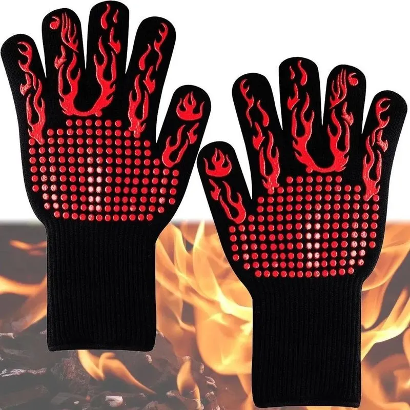3x Par Super Luva Térmica Forno Protege Mãos Punho Suporta 6