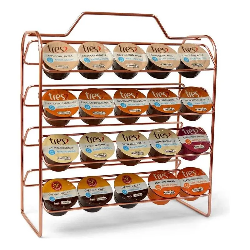 3x Suporte Porta 40 Cápsulas Café 3 Corações Recepção Cozinh