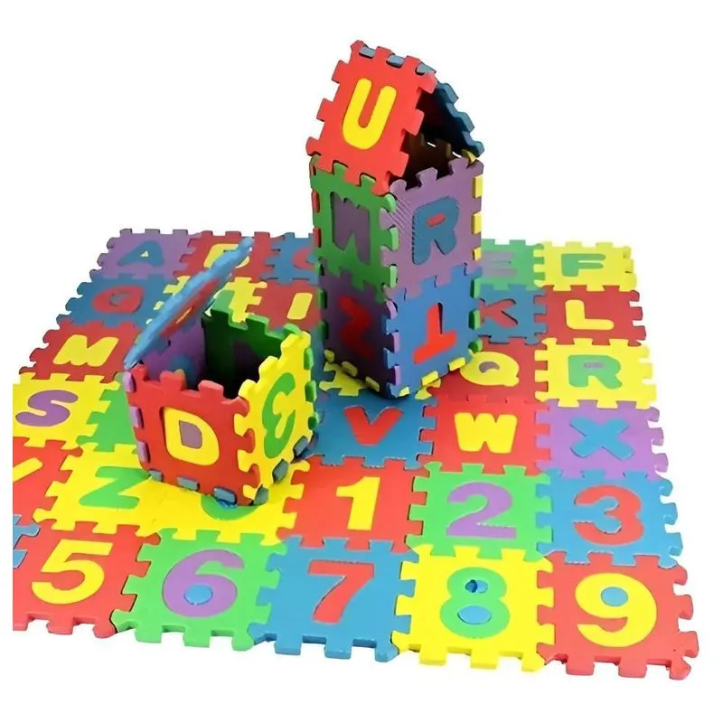 Tapete Eva Infantil Letras E Números Tatame Colorido 36 P