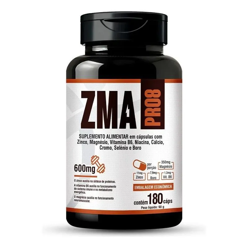 3x Zma Pro 180 Cápsula Magnésio Zinco Boro Cromo Selênio Cál
