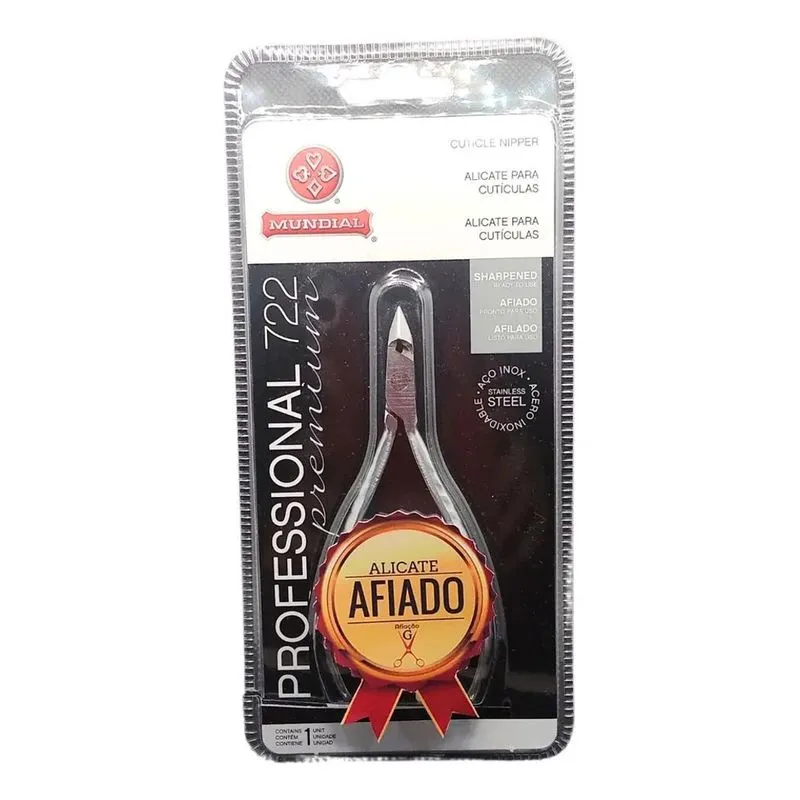 3x Alicate De Cuticula 722 Profissional Mundial Com Afiação