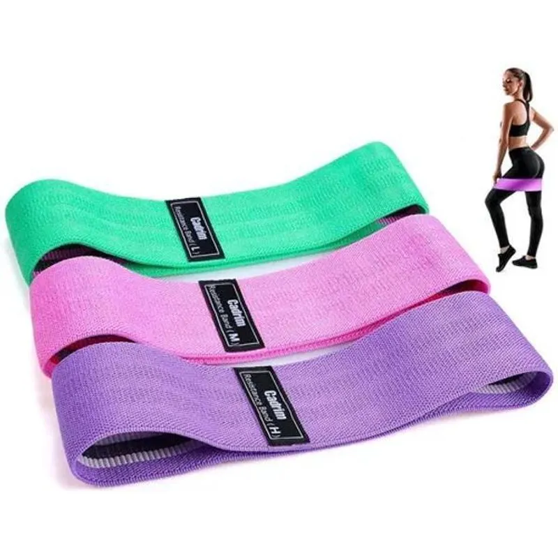5x Kit 3 Faixa Elastica Hip Mini Band Treino Exercicio Acade