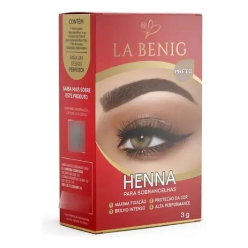 5x Henna Profissional La Benig 3g Cor Preto 3g