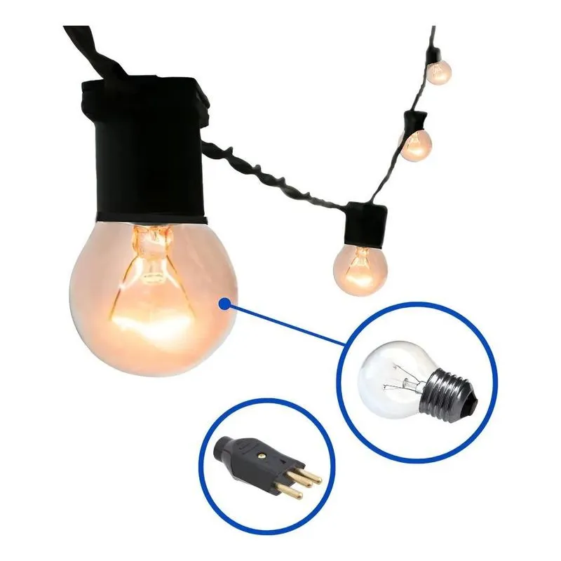 Varal De Luzes Festão 20 Mts Com 20 L Transparente 110v