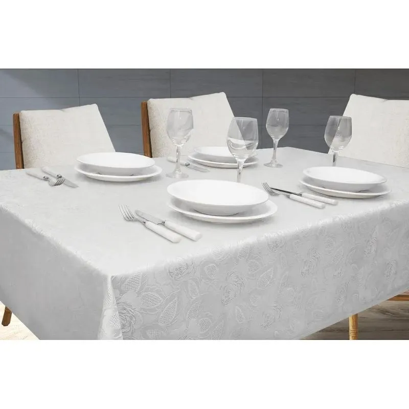 10x Toalha De Mesa Jacquard 4 Lugares 100x100 Branca Admira
