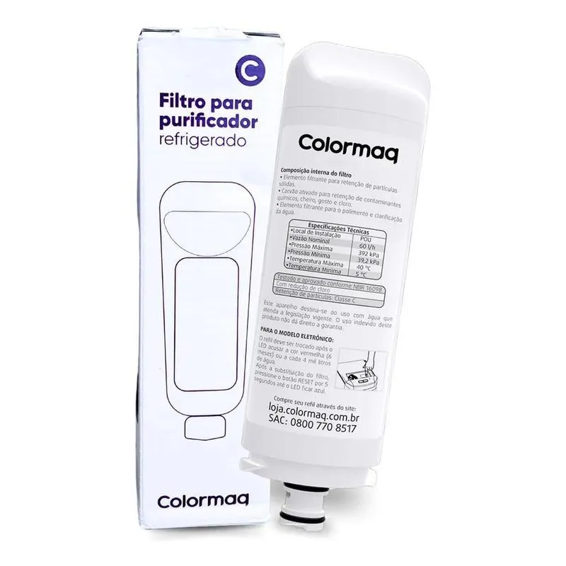 3x Refil De Filtro Para Purificador De Água Colormaq Acqua B