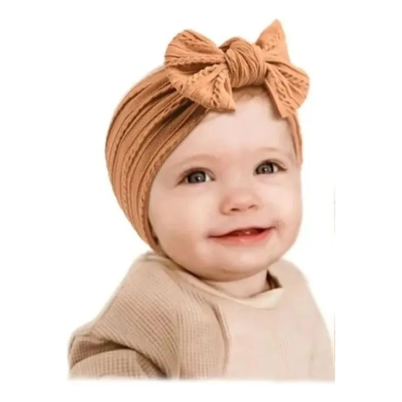 Faixa Turbante De Cabelo Infantil Confortável Par Terracota