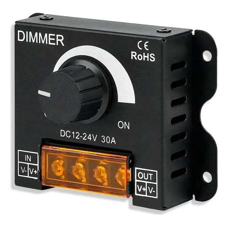 10x Controlador Dimmer Para Fita Led 30a Cor Preto