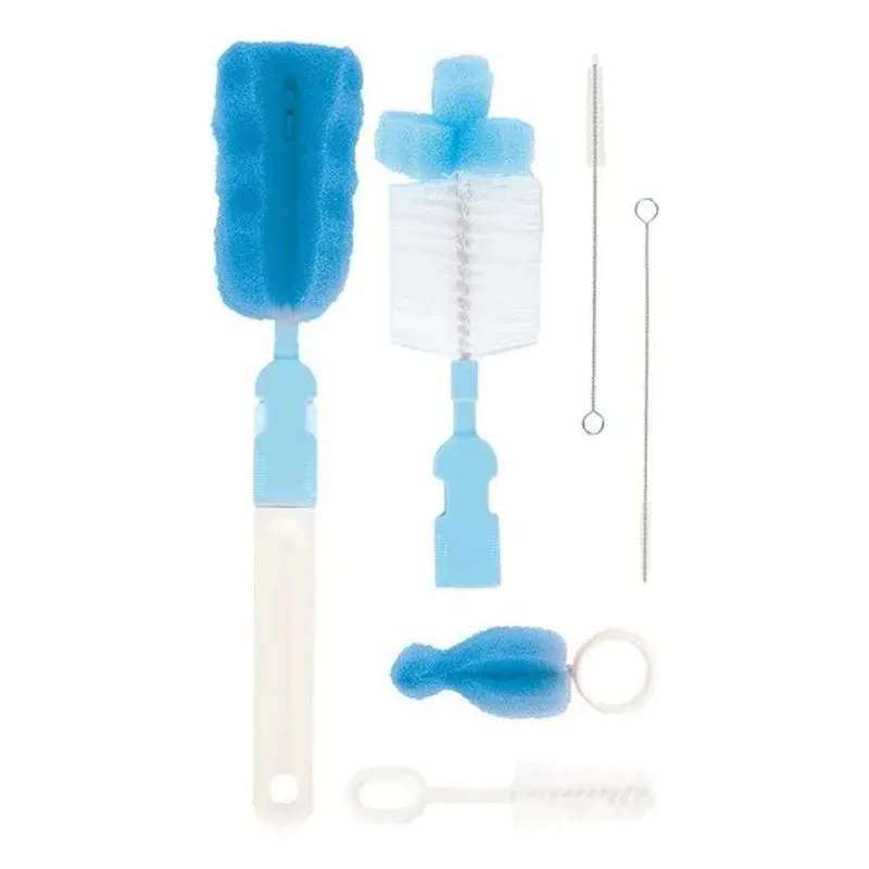 10x Kit Escovas Mamadeiras De Bico E Canudos Azul 7290 - Bu