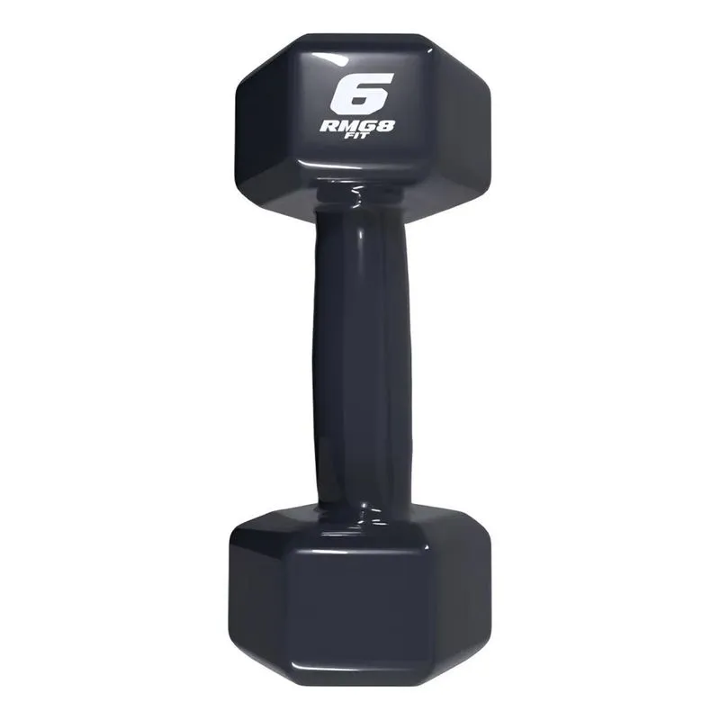Halter Peso 6 Kg Emborrachado Treino Unitario Sextavado Cor