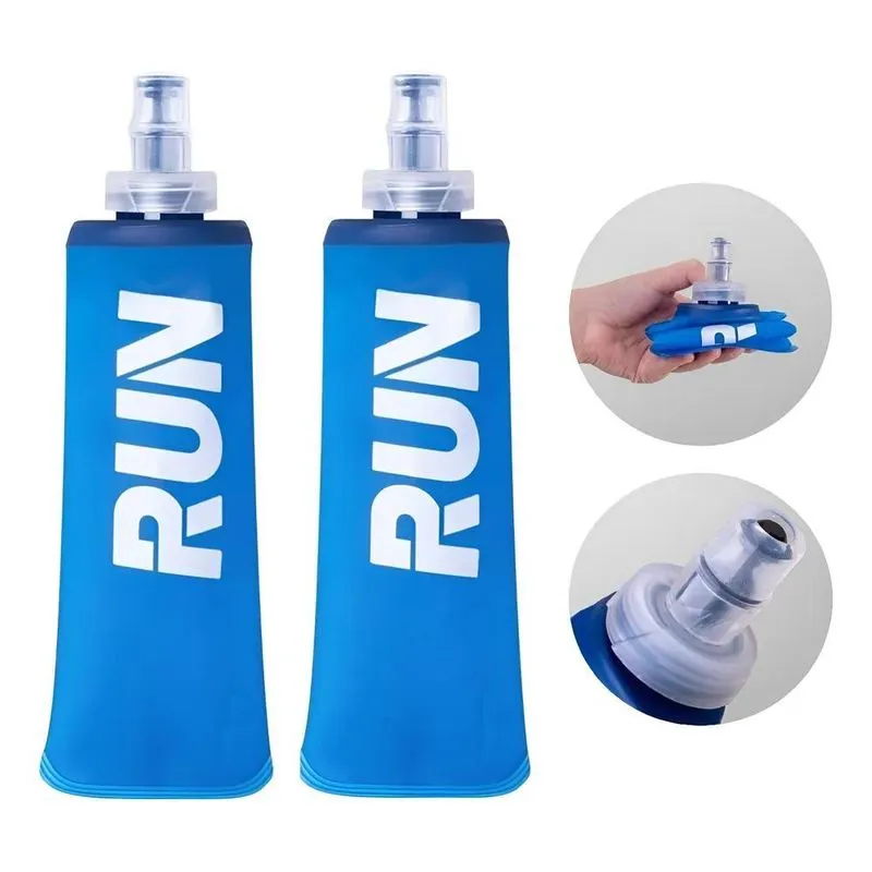 Kit 02 Garrafas Dobráveis Soft Flask Sherpa Run Bo Azul 350