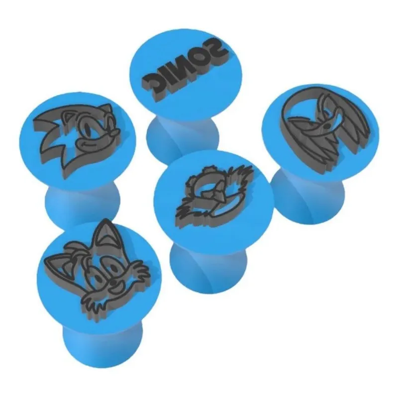 5x Kit 5 Carimbo Marcador Brigadeiro Sega Sonic Tails Jogo G
