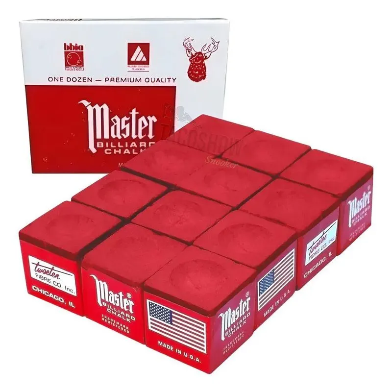 Giz Master Profissional Vermelho Para Sinuca Bilhar 1 Vermel