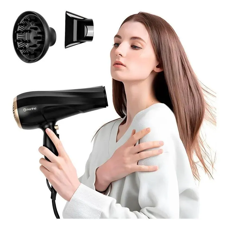 10x Morina Secador Profissional By-526 1900w Preto/dourado