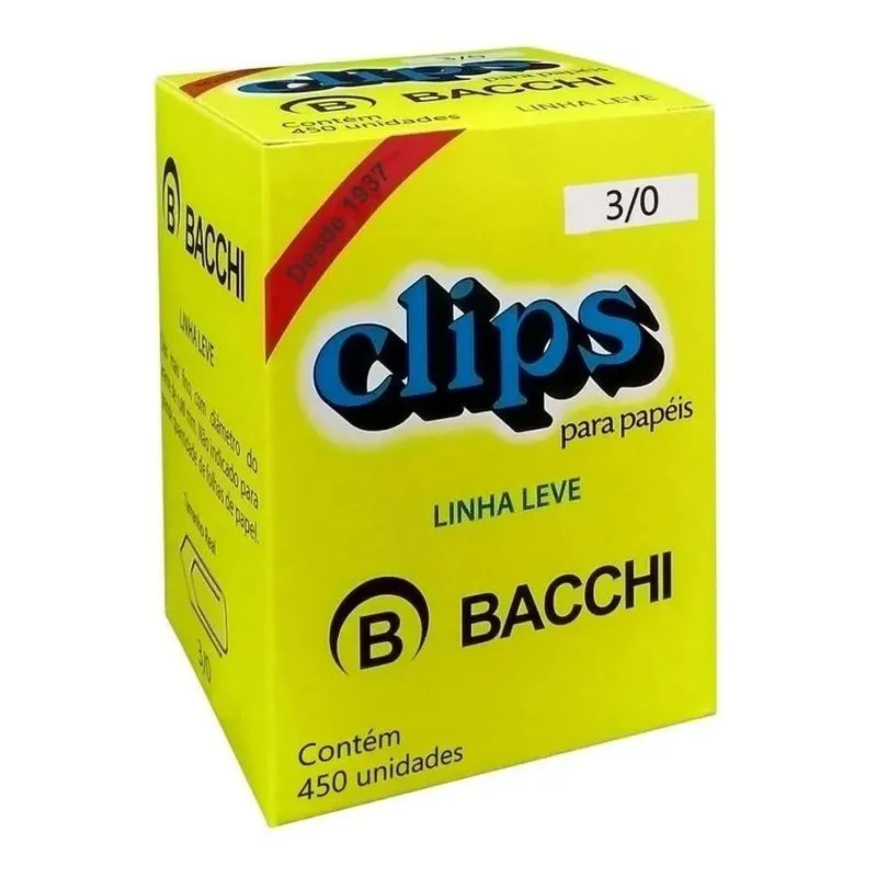 2x Clips 3/0 Prendedor Organizador De Papel Médio 450 Un Bac