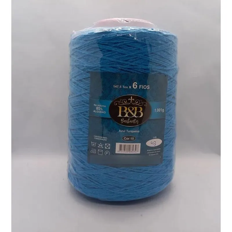Barbante B&amp;b Fio 6 1kg, Div Azul Turqueza