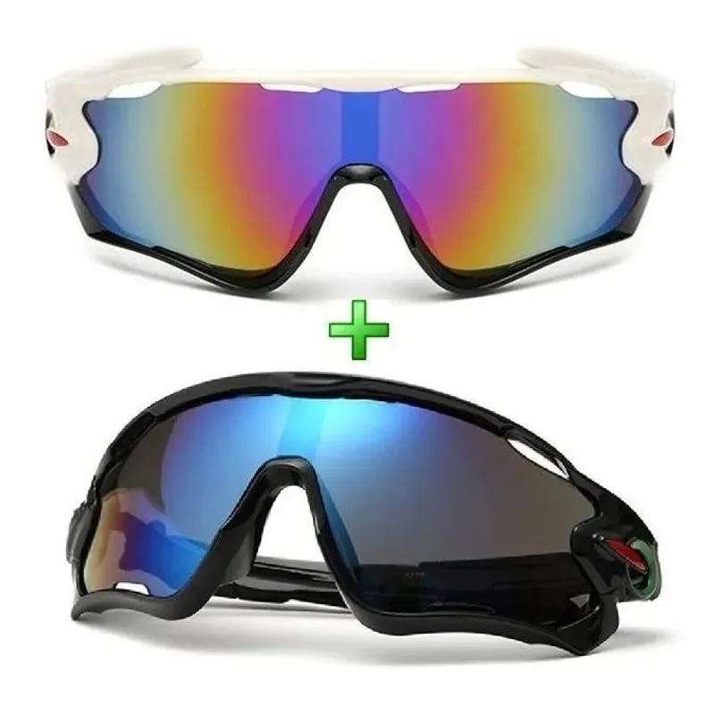 10x Óculos Bike Ciclismo Esportivo Corrida Uv400 Kit 2 Unid