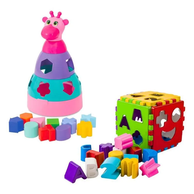 2 Brinquedo Educativo Didático 1 Ano Bebe Menin Colorido.