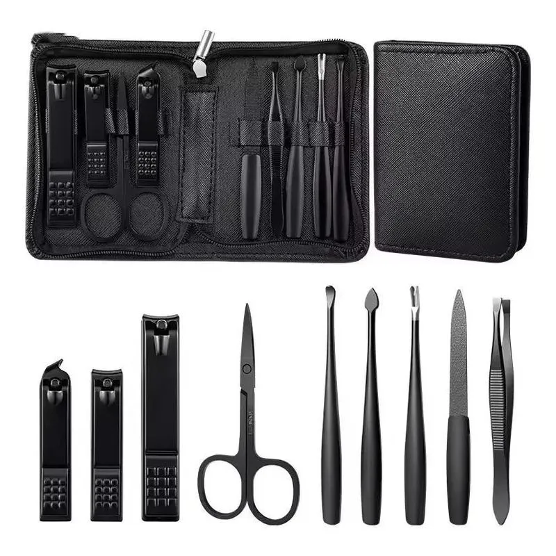 5x Cortador De Unhas Profissional Aço Inox Tesoura Pinça Kit