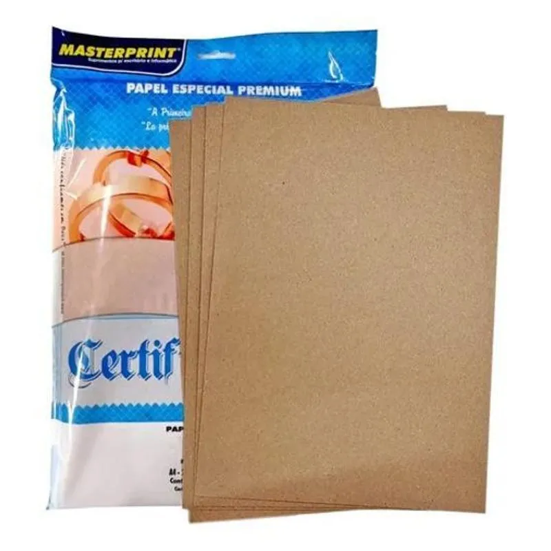 5x Papel Kraft Folha A4 180g Masterprint Pacote Com 100 Folh