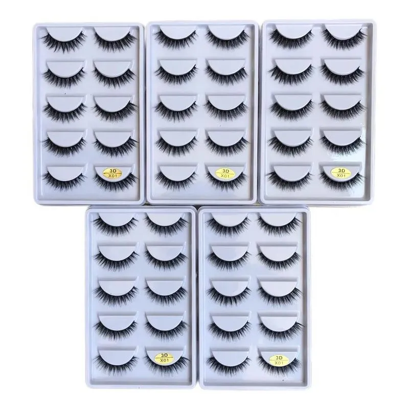 10x Kit De Cílios X01 Mink 5 Cartelas -